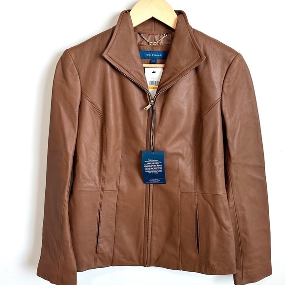 Cole Haan Genuine Lamb Leather Jacket - Picture 3 of 10